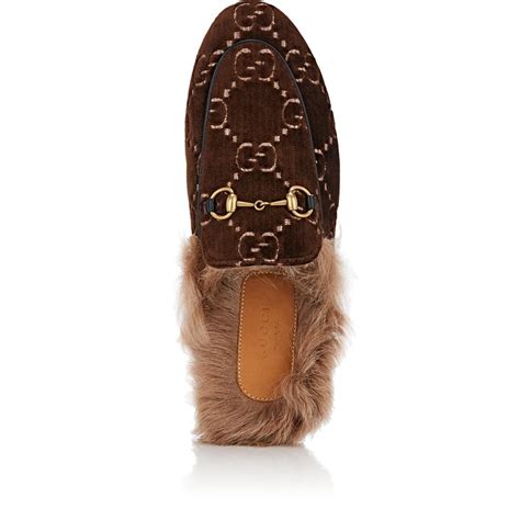 gucci princetown gg velvet slipper|gucci princetown slippers street style.